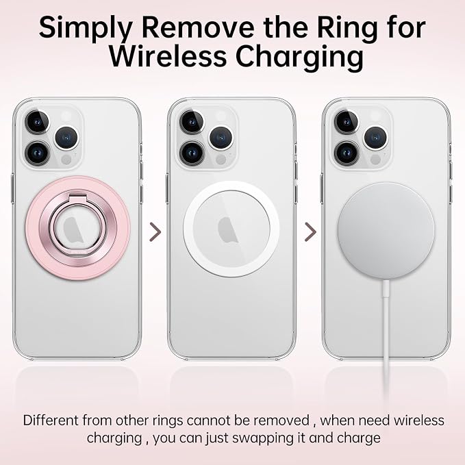 SYNCWIRE Magnetic Phone Ring Holder for MagSafe [2 Pack] - Magnet Cell Phone Grip Stand Finger Ring Kickstand Two-Sided Magnetic Compatible with iPhone 17 Pro Max 16 15 14 13 12 MagSafe Accessories