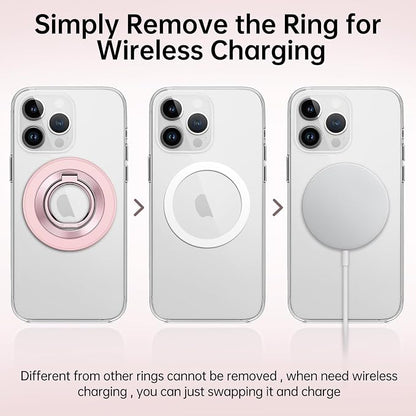 SYNCWIRE Magnetic Phone Ring Holder for MagSafe [2 Pack] - Magnet Cell Phone Grip Stand Finger Ring Kickstand Two-Sided Magnetic Compatible with iPhone 17 Pro Max 16 15 14 13 12 MagSafe Accessories