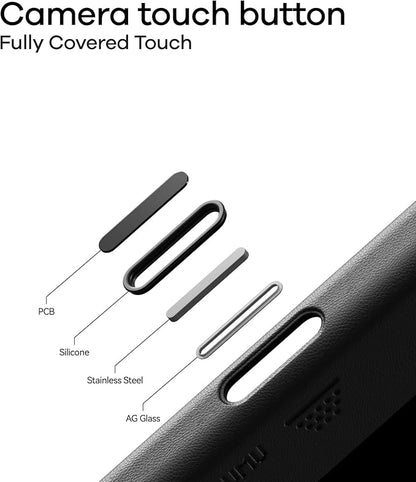 Aulumu A17 Vegan Leather CoolHyper iPhone 17 Pro Max Case | Camera Control | with Cooling Fins | Luxury Comfort | Compatible with MagSafe | Complete Wrap-Around - White