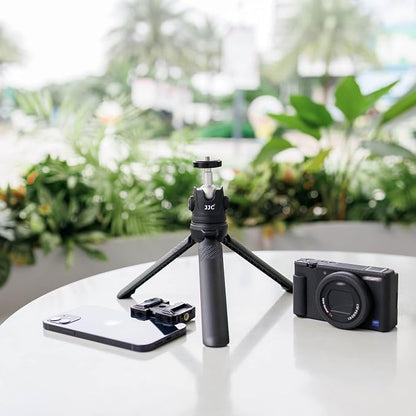 JJC 2 in 1 Extendable Mini Vlogging Tripod & Selfie Stick for Sony ZV-E10 II ZVE10 ZV-1F ZV1F ZV-1 II ZV1 RX100 VII A6100 A6400, Canon PowerShot V1 SX740 HS G7X Mark III II EOS R100 R50 R10 & More