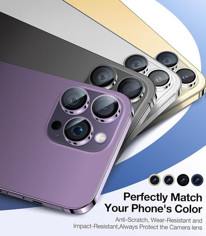 UltraGlass UNBREAK TOP 9H+ Glass for iPhone 14 Pro Max/14 Pro Lens Protector [Military Grade Shatterproof & Longest Durable] Camera Lens Protector 14 Pro/ 14 Pro Max Tempered Glass, Deep Purple