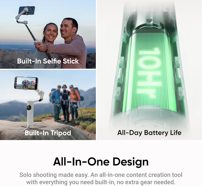 Insta360 Flow 2 Plus AI Tracker Bundle White - Foldable Phone Gimbal, AI Tracking with Any App, Multi-Person Tracking, Built-in Tripod/Selfie Stick, Remote Control, Smartphone Stabilizer, Travel