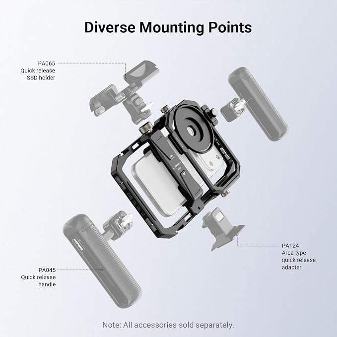 NEEWER Universal Phone Cage Video Rig Stabilizer with 17mm to 37mm & 67mm Lens Filter Adapter Ring Accessories Compatible with iPhone Android Samsung for Video Recording Streaming Photography, PA058