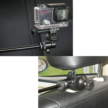 Car Headrest Mount Holder/Adjustable Robust Magic Arm w/Clamp Holder Mounts Kit for All Smartphones/DSLR Camcorder & Action Camera, Perfect for car Shooting vlogging Video Recording
