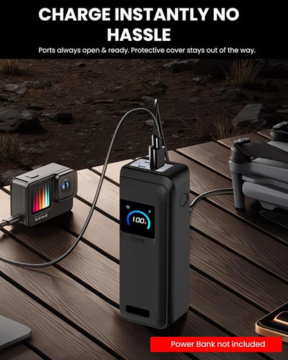 Silicone Case for Anker Prime Power Bank 300W 26,250mAh,Full-Body Protective Cover for Anker Prime Power Bank 300W,Precise Port Cutouts (Case Only) Black