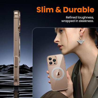 3 in 1 for iPhone 16 Pro Case Clear with Stand,Not Yellowing,Flexible Stable Stand,Kickstand,fits MagSafe,Military-Grade Protection Phone case for iPhone 16 pro Clear - Ring Holder