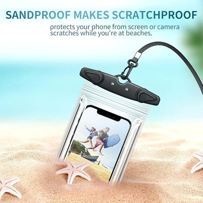 Universal Waterproof Phone Pouch, 4 Pack Waterproof Phone Case Dry Bag with Neck Strap Luminous Ornament for Water Games Cruise Essentials for iPhone 17 16 15 13 Pro Max Plus Galaxy Google up to 7.5"