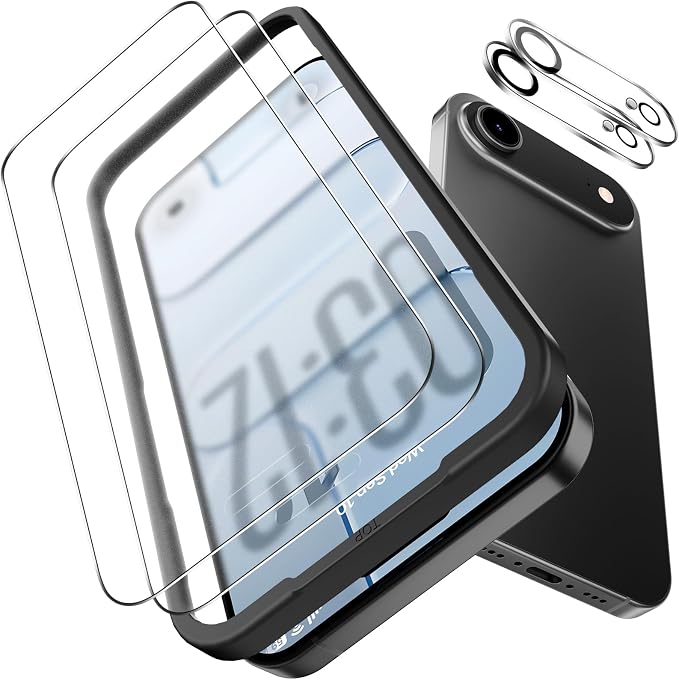OMOTON 2+2 Pack Matte Screen Protector for iPhone Air, Matte Layer Film with Camera Lens Protector, Easy Installation Tool, Anti-glare, Smooth Touch， Feel as Silk