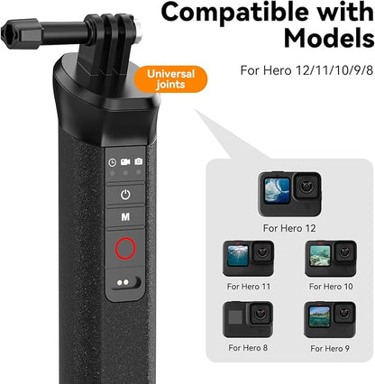 Floating Selfie Stick Hand Grip Waterproof Handle with Bluetooth Remote for Go Pro Hero 13 12 11 10 9 8Moun,Pole Monopod Handle Mount Accessory for Underwater Snorkeling & Water Sports