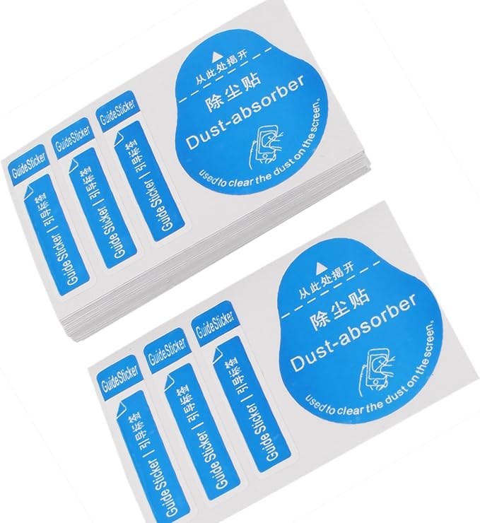 uxcell 50pcs Dust Removal Stickers, Computer Cellphone Tablet Screen Cleaning Decals, 8 x 5cm Laptop Absorber LCD Dusting Stickers Tools for Cell Phone Tempered Glass Screen Film