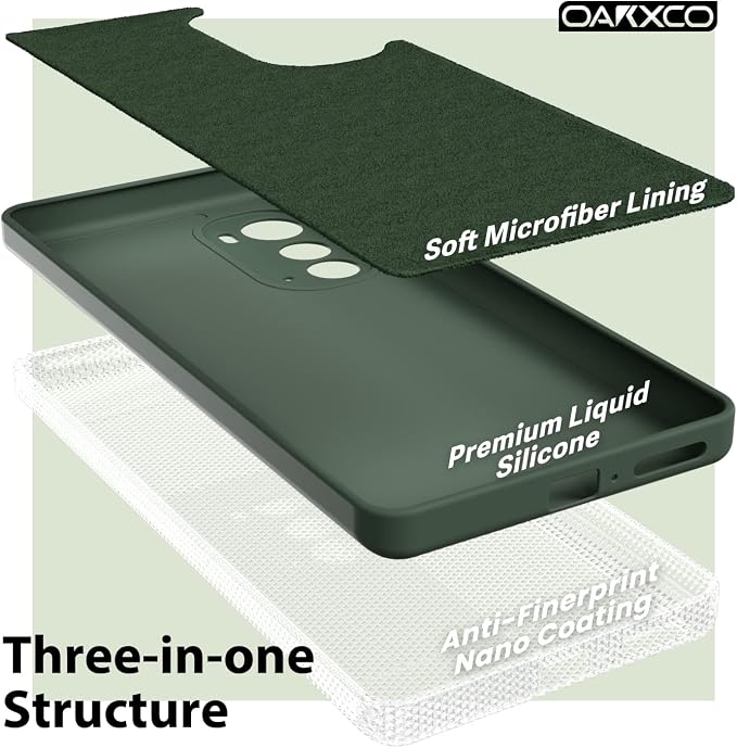 oakxco for Motorola Edge 2022 Phone Case Liquid Silicone Grip, Cute Thin Slim Soft Rubber TPU Plain Smooth Gel Cover for Women Girl Aesthetic, Matte Solid Protective & Shockproof, Dark Forest Green