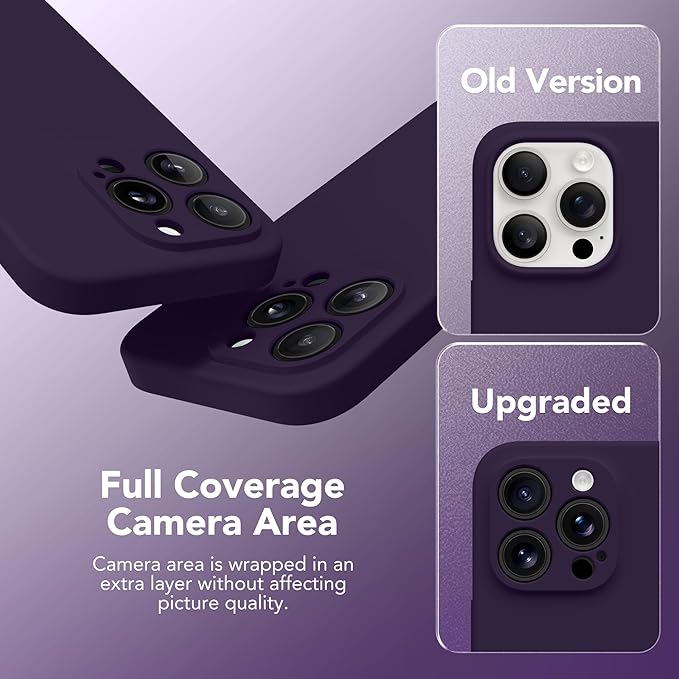 Magnetic for iPhone 13 Pro Max Case, Compatible with MagSafe, [Full Camera Protection][Screen Protector] Silicone Shockproof Protective Phone Case for iPhone 13 Pro Max 6.7", Deep Purple