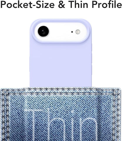 for iPhone 17 Air Case Silicone Compatible with Magsafe Case, Ultra Slim Thin Magnetic Phone Cases Mag Safe, Cute Soft Rubber Gel Matte Plain Wireless Charging Cover for Women, Purple Lavender