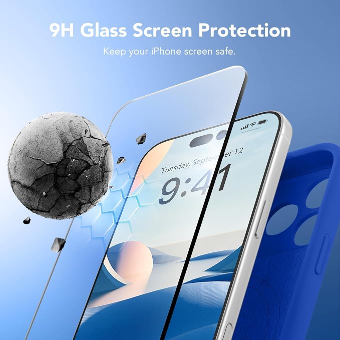 Magnetic for iPhone 17 Pro Max Case, Compatible with MagSafe, [Full Camera Protection][Screen Protector] Silicone Shockproof Protective Phone Case for iPhone 17 Pro Max 6.9", Klein Blue