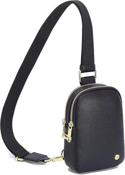 INICAT Anti Theft Crossbody Bag for Women, Small RFID Blocking Sling Purse with Zipper Lock for Travel, Vegan Leather