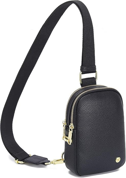 INICAT Anti Theft Crossbody Bag for Women, Small RFID Blocking Sling Purse with Zipper Lock for Travel, Vegan Leather