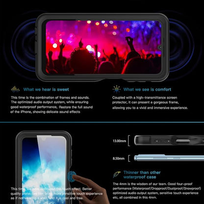 Omio for Galaxy A25 5G Waterproof Case, Full Body IP68 Underwater Clear Protective Case Built-in Screen Protector Heavy Duty Shockproof Case for Men Women, Black