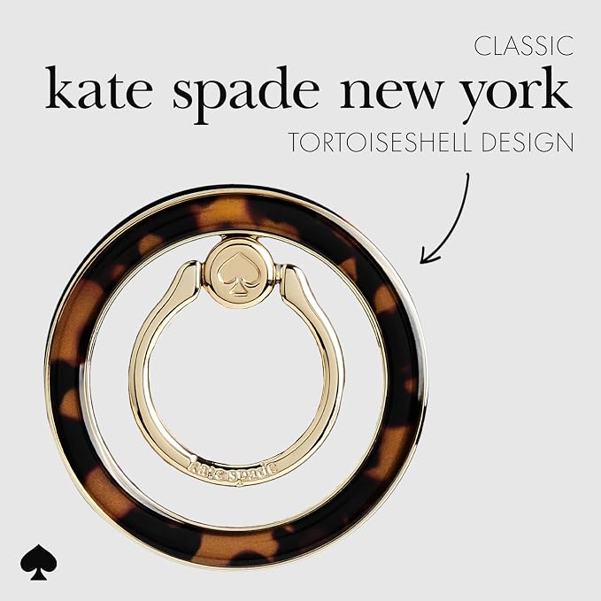 kate spade new york Magnetic Phone Ring Grip with Stand - Removable and Collapsible - Tortoiseshell