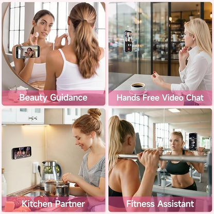 Silicone Suction Cup Phone Case Mount Double Sided, Phone Accessories Hands-Free Strong Grip Holder for Selfies and Videos (Black Glitter)