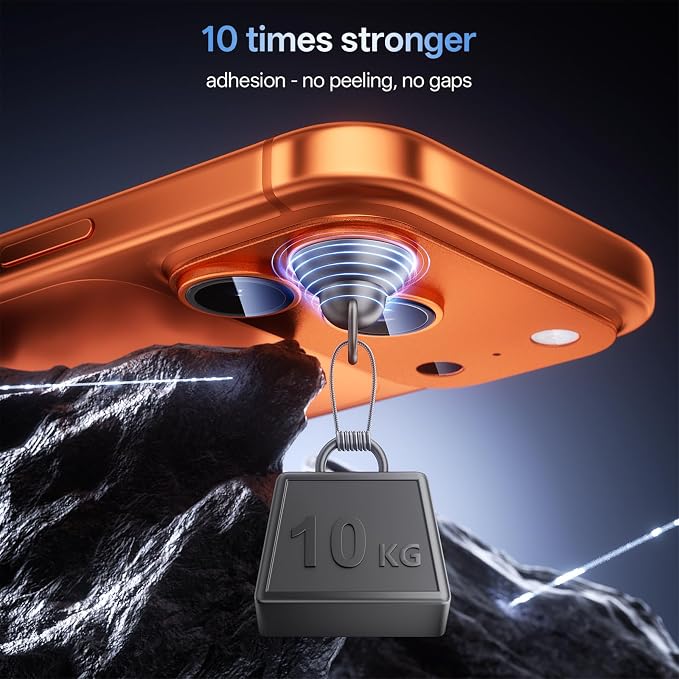 Camera Lens Protector for iPhone 17 Pro Max-Single Piece,Ultra Thin Aluminum Alloy Frame,9H Dual-Strength Glass with 99% AR Light Transmittance,Case Friendly, Orange