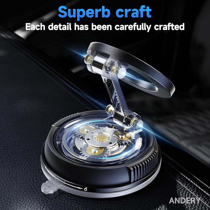 ANDERY Car Phone Holder for Magsafe [78+LBS Strongest Suction & 2400gf Magnetic] 360° Adjustable Car Phone Mount, Phone Holders for Your Car for iPhone 17-12 Pro Max Plus Air, Carbon Fiber