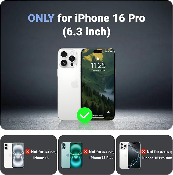 jaroco Magnetic for iPhone 16 Pro Case, [Compatible with MagSafe][Military Grade Drop Protection][Heavy Duty Protection][Non-Slip][Shockproof] 2-Layer Durable Bumper Phone Case 6.3''-Army Green