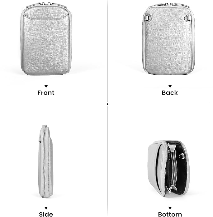 befen Genuine Leather Crossbody Cell Phone Purse for Women, Small Zip Around RFID Blocking Crossbody Wallet Bags
