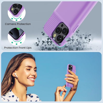 Battery Case for iPhone 15Pro Max, Upgrade 8600mah Portable Slim Battery Charging Case, 15W Fast Charging Rechargeable Protective Extended Charger Cover for iPhone 15 Pro Max (6.7 inch)-Purple