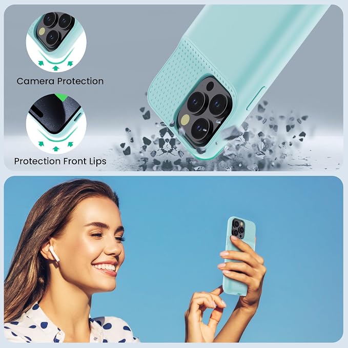 Battery Case for iPhone 15Pro Max, Upgrade 8600mah Portable Slim Battery Charging Case, 15W Fast Charging Rechargeable Protective Extended Charger Cover for iPhone 15 Pro Max (6.7 inch)-Green