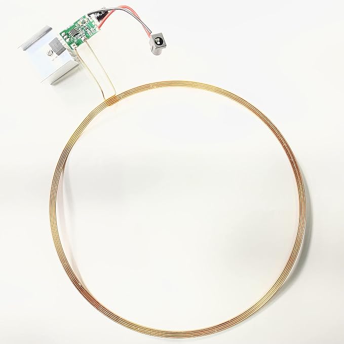 Taidacent 24V 200mm Wireless Led Coil Wireless LEDs and Inductive Induction Coil Charger Module for Creative 3D Ring Night Light (1 Transmitter Coil)