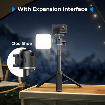SmallRig Action Camera Selfie Stick Tripod, 7.8-21.6in Extendable, 360° Ball Head, Cold Shoe Mount, Quick Release Adapter for DJI Action 5 Pro/4, 1/4-20" Screw for Hero 13/12/11, Webcam - 5435