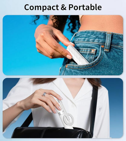 Phone Tripod Chargeable Remote,Wireless Remote,Shutter Compatible with iOS 5.0+ & Android 7.0+ Smartphones（White）