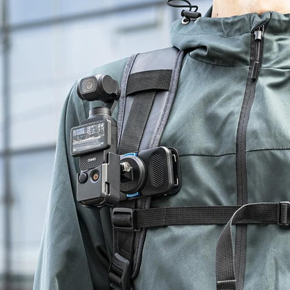 Pocket3 Magnetic Backpack Shoulder Strap Clip Mount, Magnetic Quick Release Backpack Mount, Bag Belt Shoulder Strap Holder with Extended Border Compatible with DJI Osmo Pocket 3