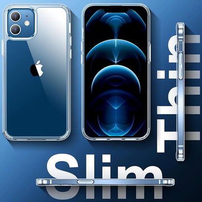 Temdan Clear Case Compatible with iPhone 12 Case/Compatible with iPhone 12 Pro Case - Clear
