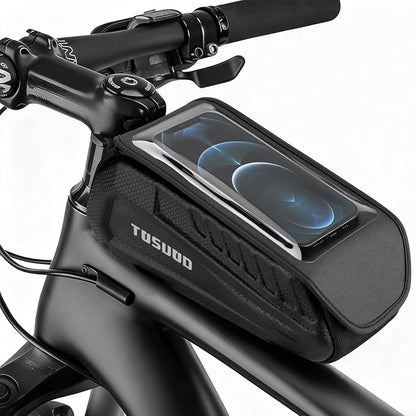 Waterproof Bike Frame Bag - [2026 Quick Zipper] Bike Phone Bag with 1.8L Capacity, Bicycle Top Tube Bag, Bike Phone Mount Holder, Cycling Pouch, Bike Accessories for Phones up to 7"