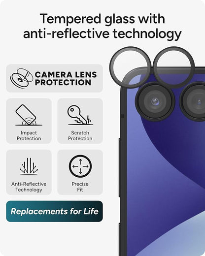 ZAGG Glass Elite Samsung Galaxy Z Flip8 Camera Lens Protector | Anti-Reflective, 5X Stronger Impact & Scratch Resistant Aluminosilicate Glass - Easy Installation, Smudge-Free Surface