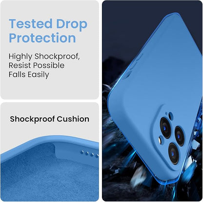 FireNova Designed for iPhone 14 Pro Max Case, Silicone Upgraded [Camera Protection] Case, Soft Anti-Scratch Microfiber Lining Inside, 6.7 inch, Blue