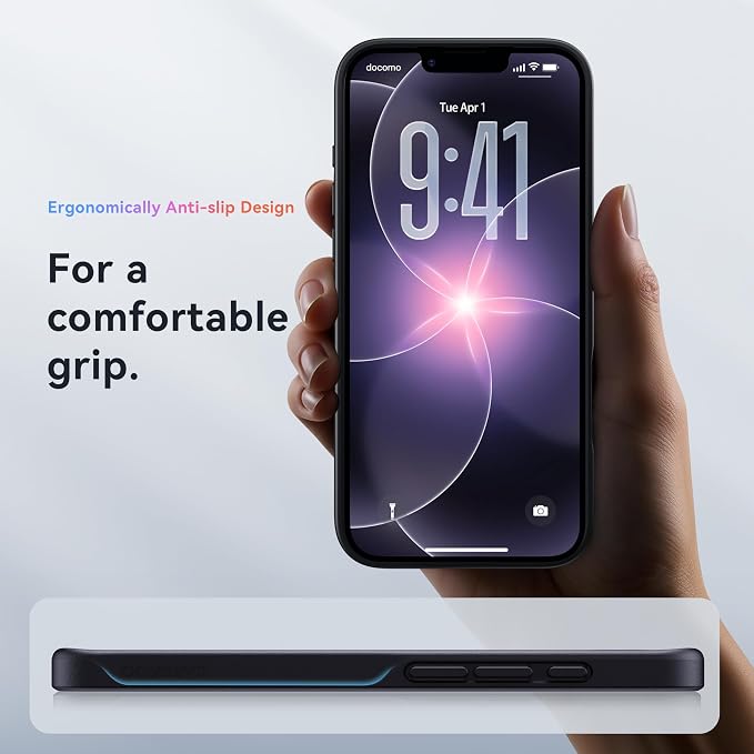 CASEKOO Armor Shockproof for iPhone 17e/ 16e case [16FT Military Grade Protection] Slim Translucent Matte Protective Phone Case Anti-Fingerprint Thin Slim Hard Cover for iPhone 17e/16e 6.1'', Black