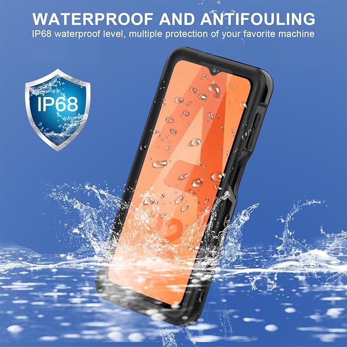 Hualele Galaxy A32 5G Case Waterproof, Built in Lens & Screen Protector Rugged Full Body Heavy Duty Protective Shockproof IP68 Underwater Case for Samsung Galaxy A32 5G Black