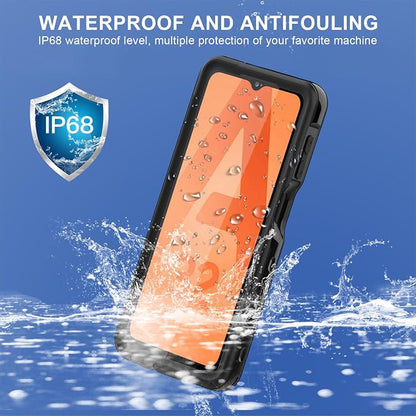 Hualele Galaxy A32 5G Case Waterproof, Built in Lens & Screen Protector Rugged Full Body Heavy Duty Protective Shockproof IP68 Underwater Case for Samsung Galaxy A32 5G Black