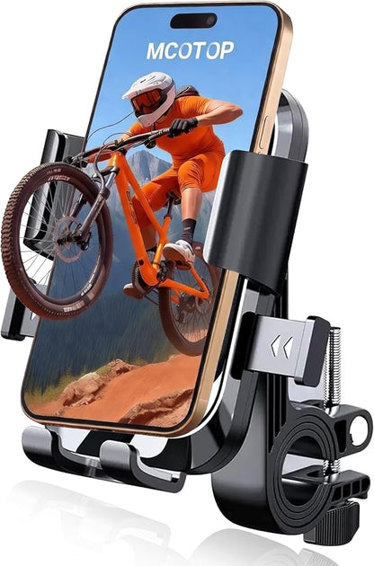 Bike Phone Holder,Motorcycle Phone Mount, Bicycle Handlebar Holder Mount for Adults Kids,No Tools Required, Easy to Install, for iPhone and 4.7-7" Smartphones (1, Black)