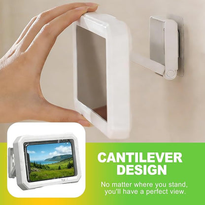 360 Rotation Waterproof Shower Phone Holder Wall Mount Touch Screen Anti Fog Phone Case Fits 4 to 7 Inch Smartphones Hands Free Phone Stand for Shower Bathroom Kitchen Bathtub