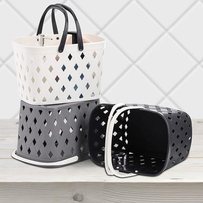 Hacaroa 3 Pack Portable Shower Caddy with Handles, Plastic Tote Storage Basket Toiletry Organizer Bin for Holding Soap, Shampoo, Cosmetics, Bathroom, College Dorm, Kitchen, Camp, Gym, 3 Colors