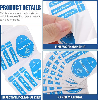 400pcs Film Dust Removal Sticker Cleaning Tool Telephone Dedust Sticker for Phone Laptop Sticker Screen Removal Sticker Dust Phone Dedust Sticker Blue Lens Paper