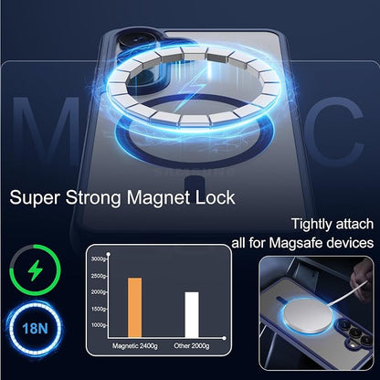 for Samsung S26 Plus Phone Case : S26 Plus Case [MagSafe Fit] with HD Screen Protector, Samsung S26 Plus Case Matte Translucent Soft-Touch Skin & Full Body Protection Cell Phone Galaxy S 26 Plus,Blue