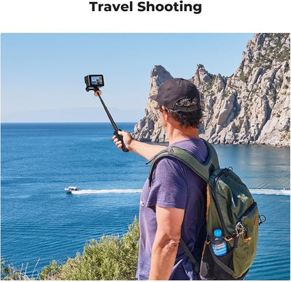 K&F CONCEPT 33.5cm/13.2" Selfie Stick Tripod, Portable Vlog Handle Grip Action Camera Selfie Stick for GoPro Hero 13/12/11/10/9/8/Max, DJI Osmo Action 5/4/3/2/1. (Black)