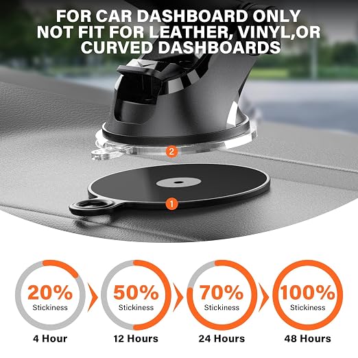 APPS2Car Dashboard Pad Mounting Disk for Suction Cup Phone Mount, 3Pcs 3" (76mm) Ultra Sticky Heat-Resistant Replacement Disc for Vacuum Suction Phone Holder, Dash Mount, GPS Holder Suction Mount