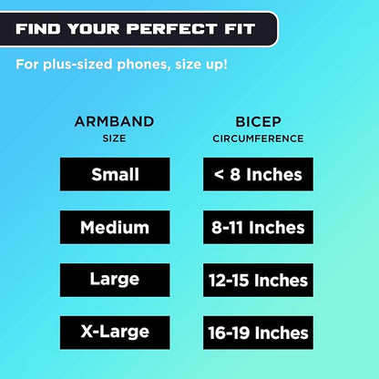 E Tronic Edge Phone Holder for Running, Cell Phone Arm Bands with Reflective Logo, Phone Strap Armband Fits iPhone and Android, Use for Running, Walking, Hiking and Biking, Blue, Small