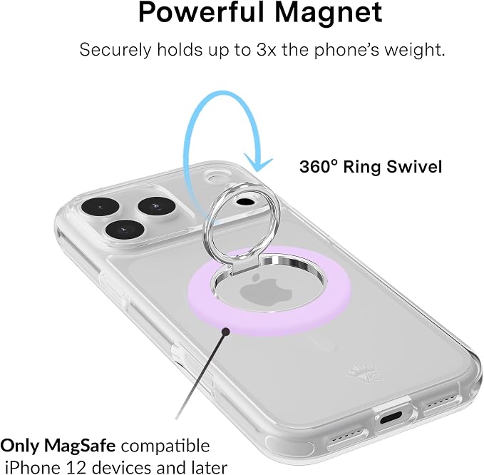 VELVET CAVIAR Compatible with MagSafe Phone Grip 2.0 | Cute Magnetic Ring Holder | Finger Loop Kickstand | Pop On Accessory for iPhone 17, 16, 15, 14, 13, 12 | Lilac Gellato
