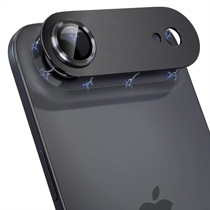 Choiche Compatible for iPhone 17 Air Camera Lens Protector, Strong Adsorption Camera Cover with 9H Tempered Glass Lens Screen Protector Metal Ring Decoration Accessories 6.5-inch (Black)